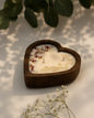 Vela corazón de rosa