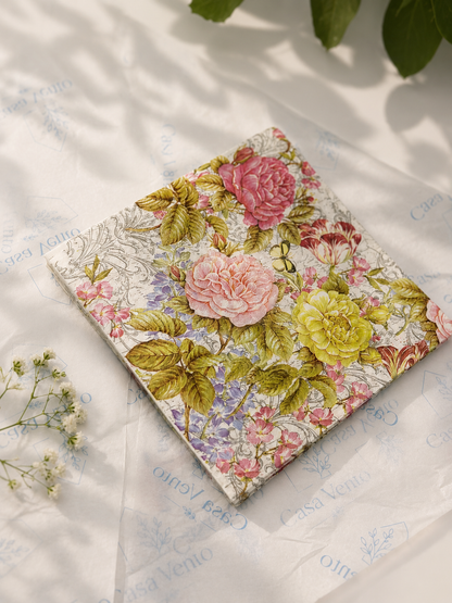 Servilletas de papel de rosas rosas y amarillas (cantidad 20 unidades)