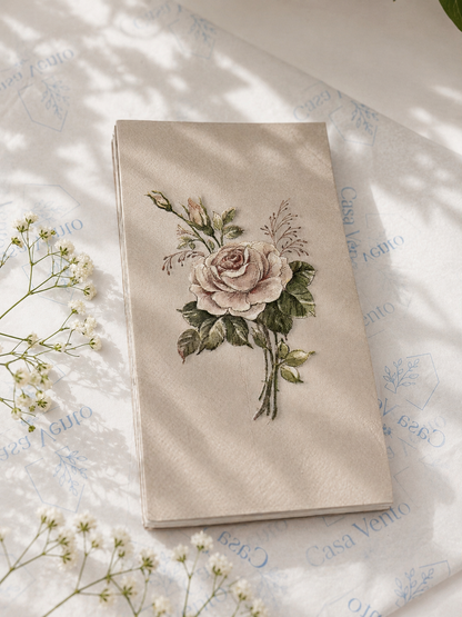 Servilletas de papel rectangulares con rosas (cantidad 20 unidades)