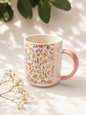 Taza de porcelana flores rosa pastel