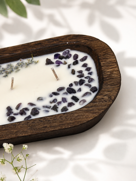 Vela rectangular de lavanda